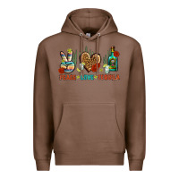 Chestnut Peace Love Tequila Premium Hoodie - BundleAndBundleShop
