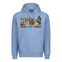 Colony Blue Peace Love Tequila Premium Hoodie - BundleAndBundleShop