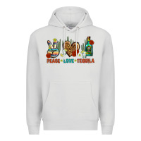 Dove Grey Peace Love Tequila Premium Hoodie - BundleAndBundleShop