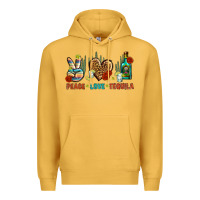 Mustard Peace Love Tequila Premium Hoodie - BundleAndBundleShop