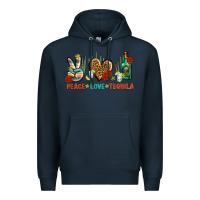 Navy Peace Love Tequila Premium Hoodie - BundleAndBundleShop