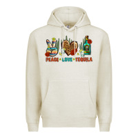 Oatmeal Heather Peace Love Tequila Premium Hoodie - BundleAndBundleShop