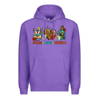 Purple Peace Love Tequila Premium Hoodie - BundleAndBundleShop