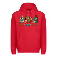 Red Peace Love Tequila Premium Hoodie - BundleAndBundleShop