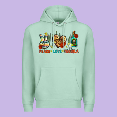 Peace Love Tequila Premium Hoodie Designed By Bundleandbundleshop