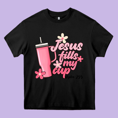 Jesus Fills My Cup Heavy Core Tee Designed By Jahusdesignshop