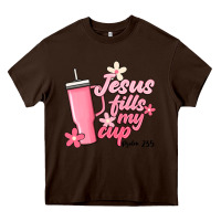 Chocolate Brown jesus fills my cup Heavy Core Tee - JahusDesignShop