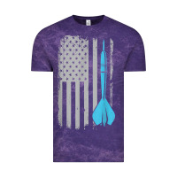 Cloud Purple throwing darts   vintage usa american flag for dart players t shirt Vintage Tee - linhVisuals