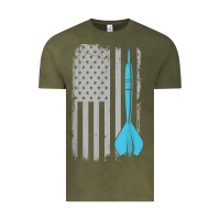 Vintage Olive throwing darts   vintage usa american flag for dart players t shirt Vintage Tee - linhVisuals