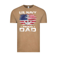 Vintage Coffee u.s navy proud dad with american flag gift veteran day t shirt Vintage Tee - linhVisuals