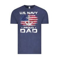 Vintage Denim u.s navy proud dad with american flag gift veteran day t shirt Vintage Tee - linhVisuals