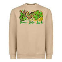 Mushroom St. Patrick's Day Peace love luck Heavyweight Sweatshirt - OliviaCreatesArt