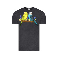 Vintage Black cute budgies Vintage Tee - linhVisuals
