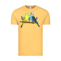 Vintage Mustard cute budgies Vintage Tee - linhVisuals