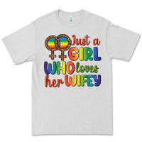 Dove Grey Just A Girl Who Loves Her Wifey Premium Tee - BundleAndBundleShop