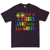 Plum Just A Girl Who Loves Her Wifey Premium Tee - BundleAndBundleShop