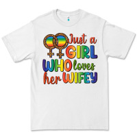 White Just A Girl Who Loves Her Wifey Premium Tee - BundleAndBundleShop