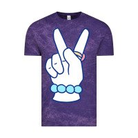 Cloud Purple girl peace sign Vintage Tee - linhVisuals