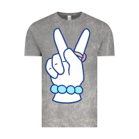 Cloud Rock girl peace sign Vintage Tee - linhVisuals