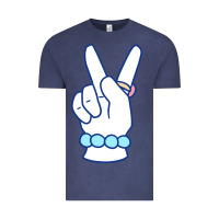 Vintage Denim girl peace sign Vintage Tee - linhVisuals