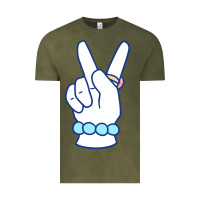 Vintage Olive girl peace sign Vintage Tee - linhVisuals