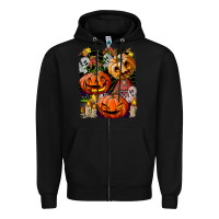 Black Halloween Pumpkins Zipper Hoodie - BundleAndBundleShop