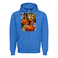 True Royal Halloween Pumpkins Zipper Hoodie - BundleAndBundleShop