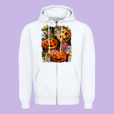 Halloween Pumpkins Zipper Hoodie Designed By Bundleandbundleshop