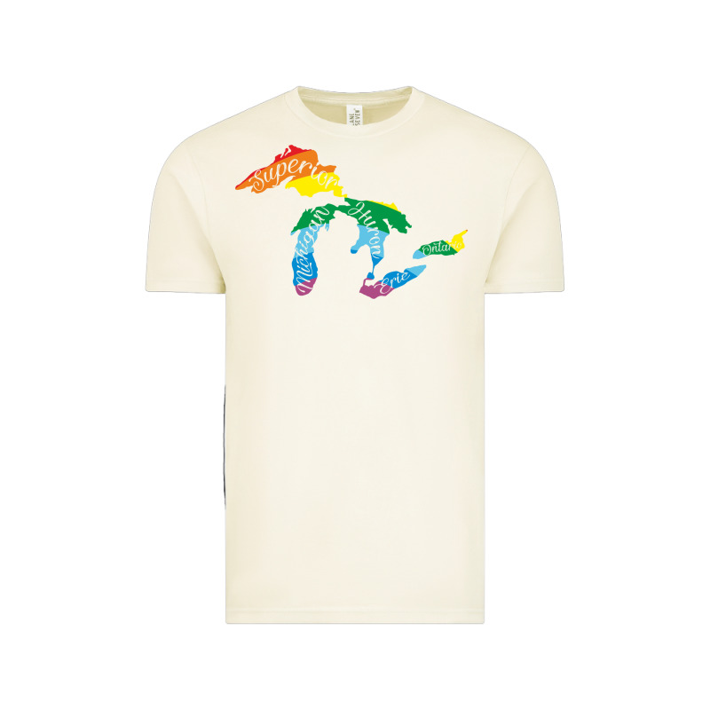 All Michigan Great Lakes Rainbow Colors Vintage Tee by linhVisuals | Teevron