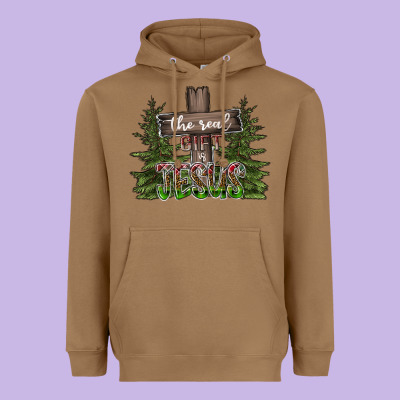 The Real Gift Is Jesus Heavyweight Hoodie Designed By Cowhidedigitalart