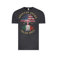 American Grown Italian Roots Italy Flag Vintage Tree Vintage Tee | Teevron