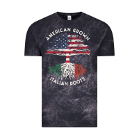 Cloud Black american grown italian roots usa italy flag tree Vintage Tee - linhVisuals