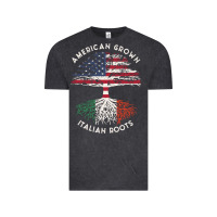 Vintage Black american grown italian roots usa italy flag tree Vintage Tee - linhVisuals