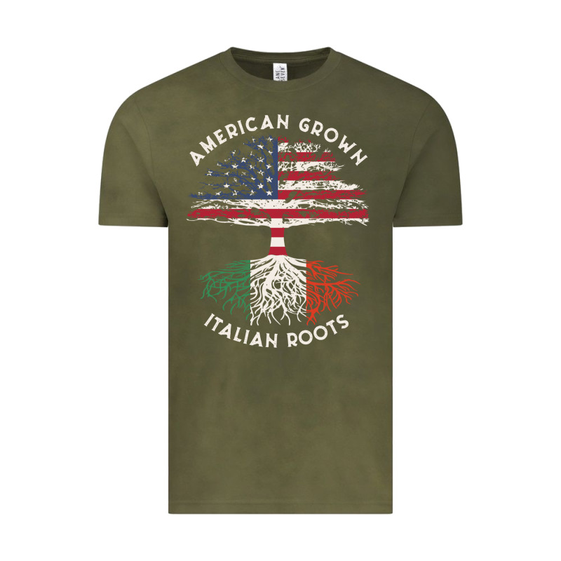 American Grown Italian Roots Usa Italy Flag Tree Vintage Tee by linhVisuals | Teevron