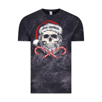 Cloud Black bah humbug skull santa hat christmas funny quote Vintage Tee - linhVisuals