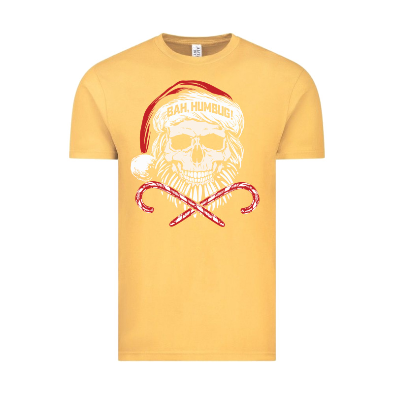 Bah Humbug Skull Santa Hat Christmas Funny Quote Vintage Tee by linhVisuals | Teevron