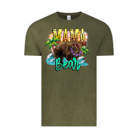 Vintage Olive Mama bear summer Vintage Tee - NancyCooperArtShop