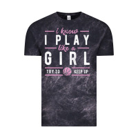 Cloud Black basketball gifts for girls i know i play like a girl try to keep up in Vintage Tee - linhVisuals