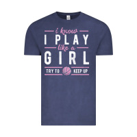 Vintage Denim basketball gifts for girls i know i play like a girl try to keep up in Vintage Tee - linhVisuals