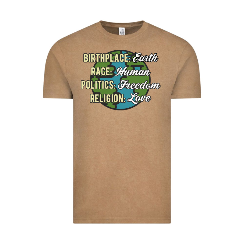 Birthplace Earth Race Human Politics Freedom Religion Love Equality Al Vintage Tee by linhVisuals | Teevron