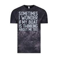 Cloud Black boating funny if my boat is thinking about me too funny pontoon boat l Vintage Tee - linhVisuals
