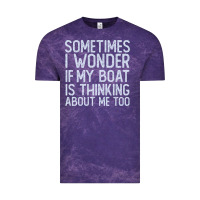 Cloud Purple boating funny if my boat is thinking about me too funny pontoon boat l Vintage Tee - linhVisuals