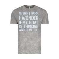 Cloud Rock boating funny if my boat is thinking about me too funny pontoon boat l Vintage Tee - linhVisuals