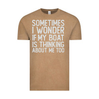 Vintage Coffee boating funny if my boat is thinking about me too funny pontoon boat l Vintage Tee - linhVisuals