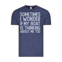 Vintage Denim boating funny if my boat is thinking about me too funny pontoon boat l Vintage Tee - linhVisuals