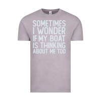 Vintage Zinc boating funny if my boat is thinking about me too funny pontoon boat l Vintage Tee - linhVisuals