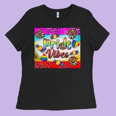 Pride Vibes Lgbtq+ Tumbler Ladies Tee Designed By Bundleandbundleshop