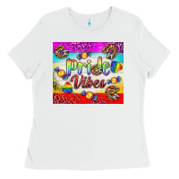 White Pride Vibes LGBTQ+ Tumbler Ladies Tee - BundleAndBundleShop