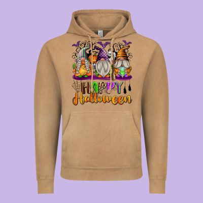 Happy Halloween Gnomes Vintage Hoodie Designed By Texasbilliewilder