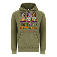 Vintage Olive Happy Halloween Gnomes Vintage Hoodie - texasbilliewilder
